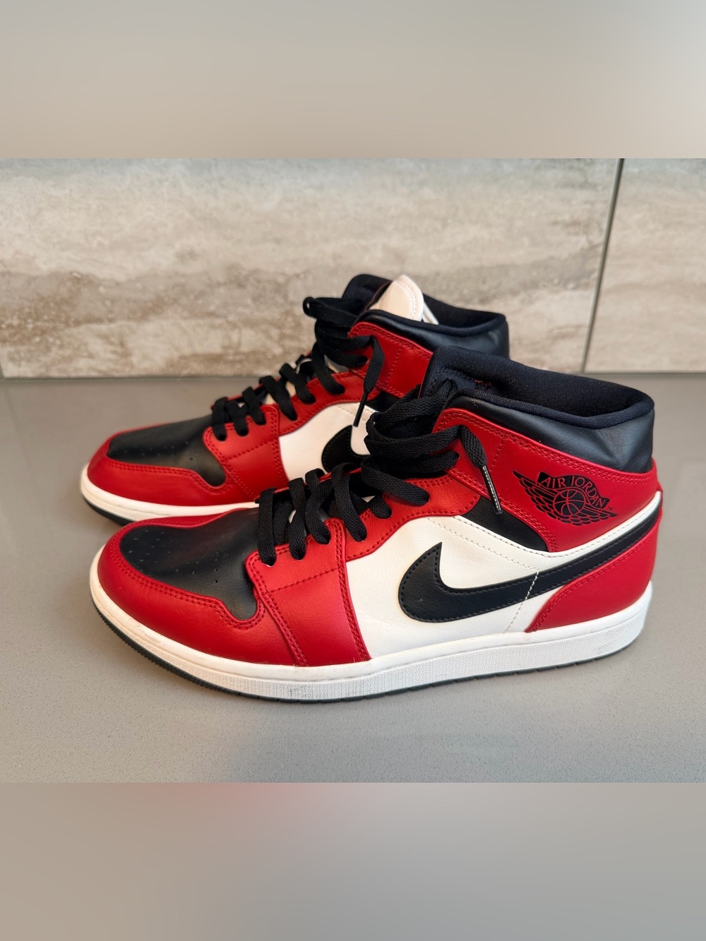 Nike Air Jordan 1 Mid Red Black White Sneakers